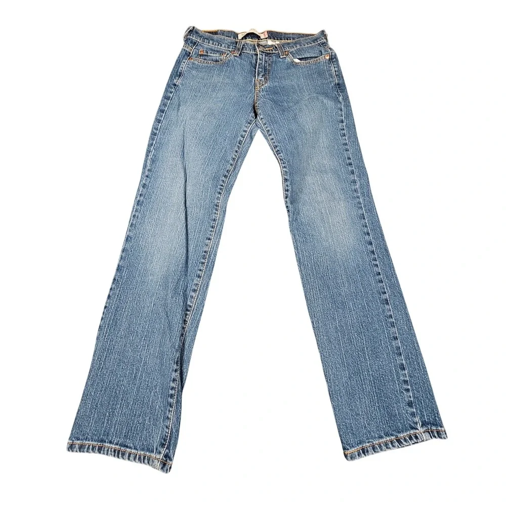 Levis 505 Straight Leg Jeans Womens Size 6S Short Medium Wash Stretch Denim